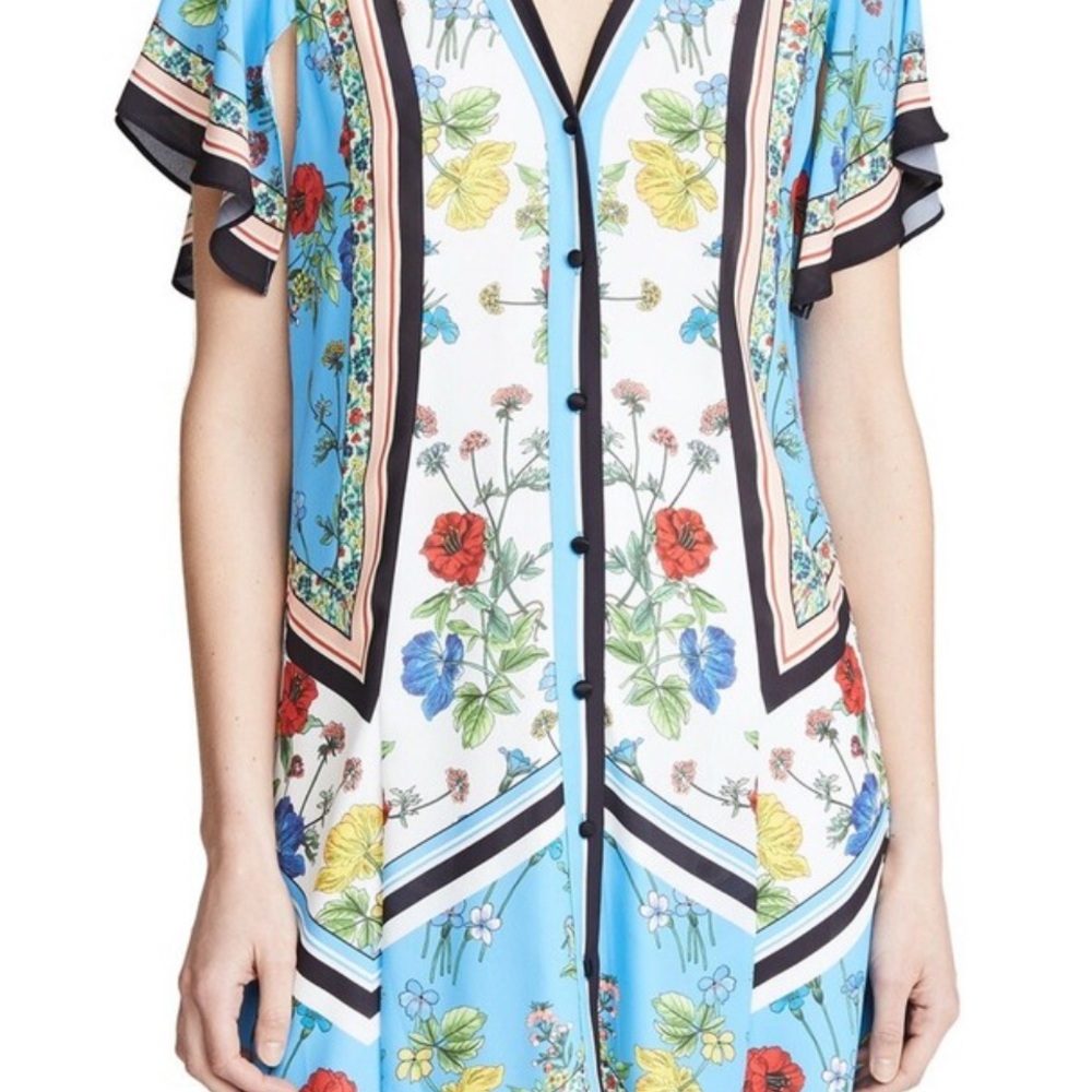 Alice + Olivia Multicolor Floral Collared Dress XS